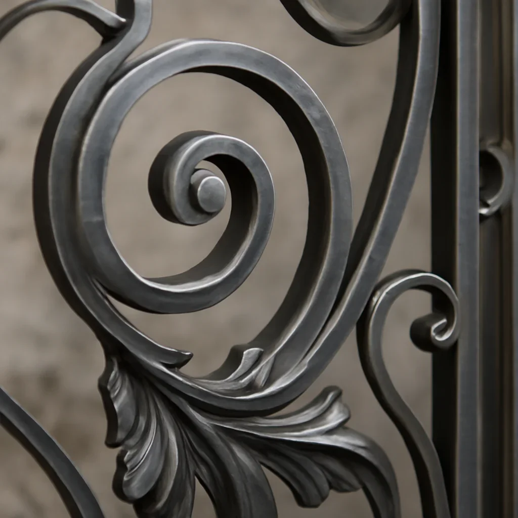 Close detail related to decorative vs ornamental metal fabrication showing material, finish, or fabricated form