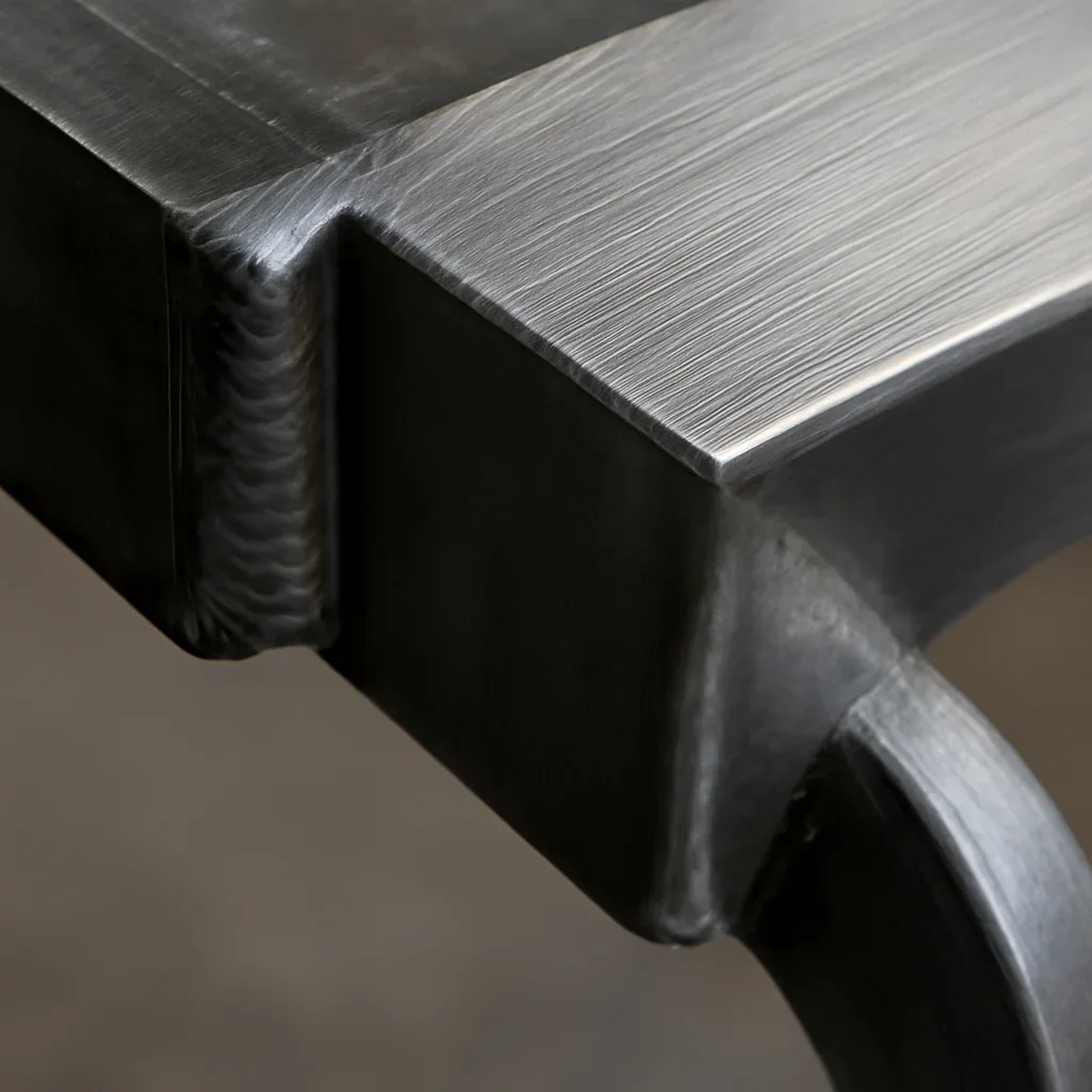 Close detail related to what does a metal fabricator do? showing material, finish, or fabricated form