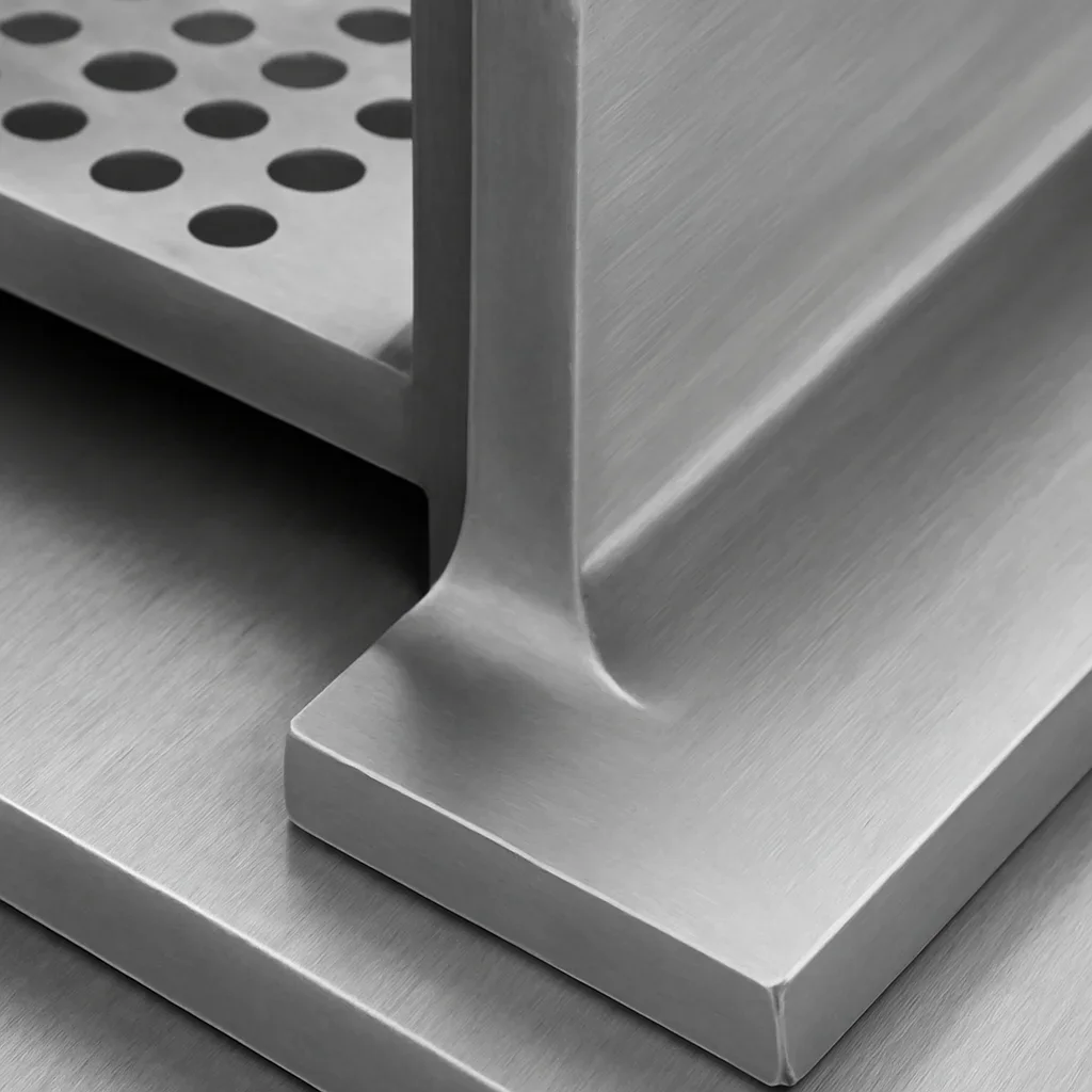 Close detail of precision metal fabrication and finish consistency