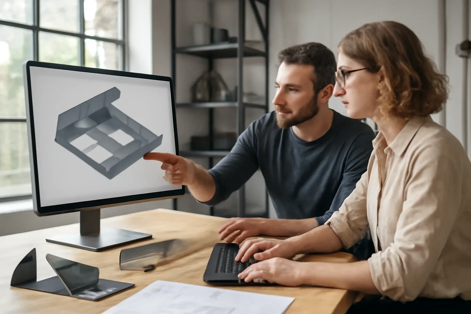 Three-dimensional design model review for a custom architectural metalwork project