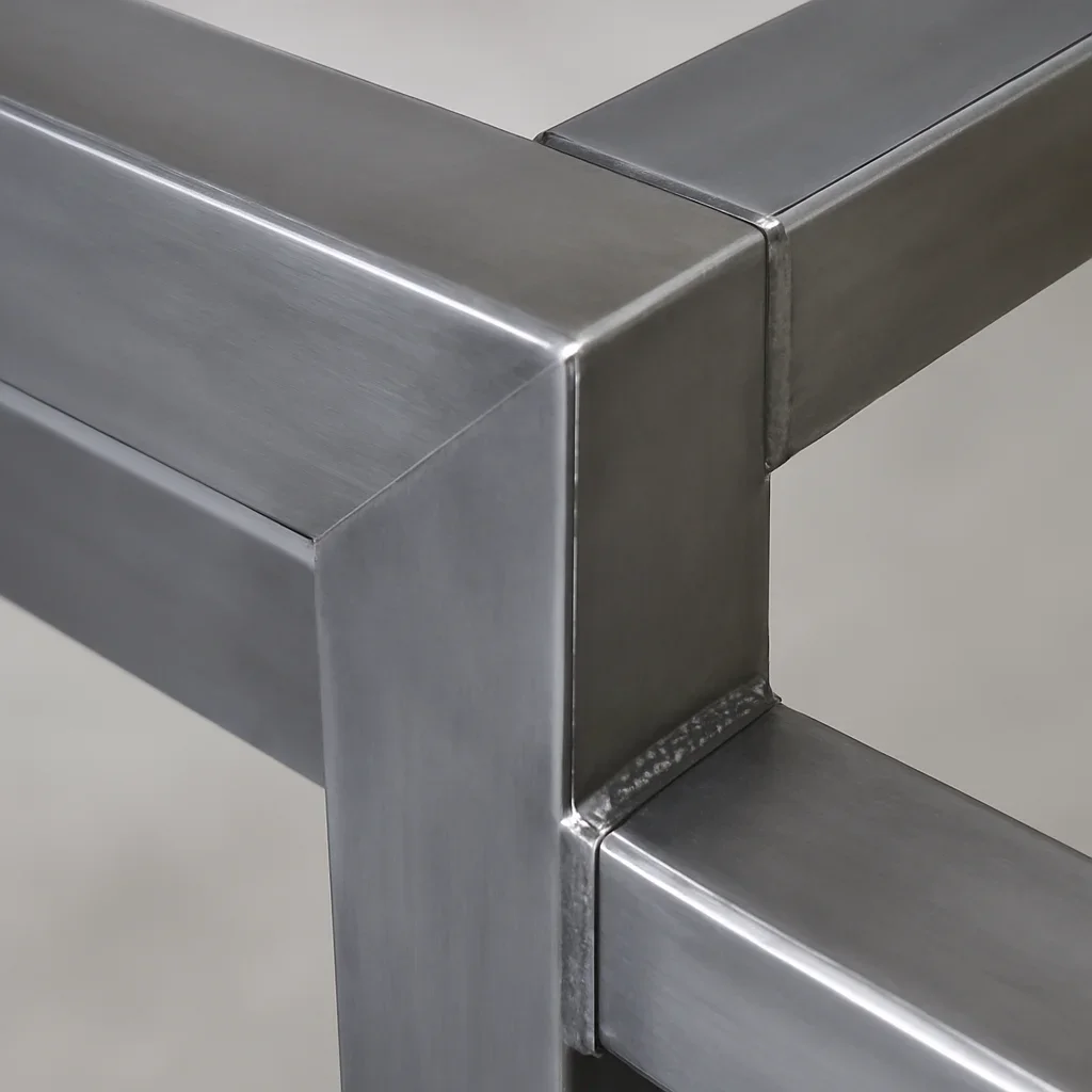 Close view of Beaverton custom metal fabrication details showing clean welds, refined finish quality and architectural lines