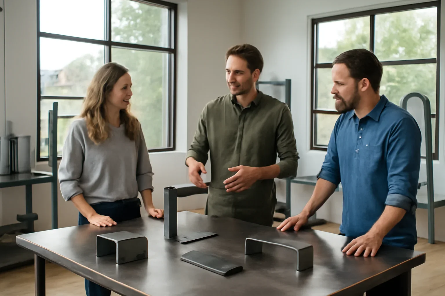 Beaverton custom metal fabrication planning with drawings, finish samples and architectural metal details