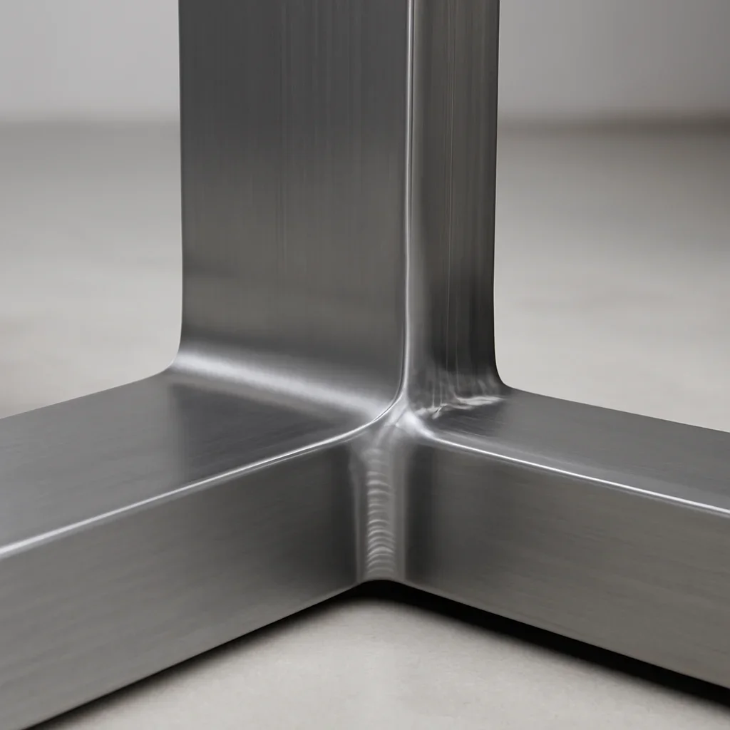 Close view of Bend custom metal fabrication details showing weld precision, finish quality and clean architectural lines