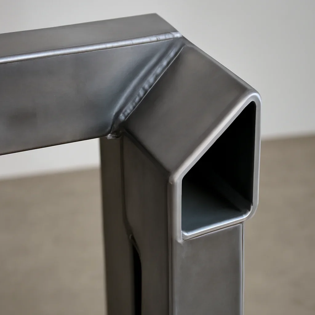 Close view of Hillsboro custom metal fabrication details showing clean welds, refined finish quality and architectural lines