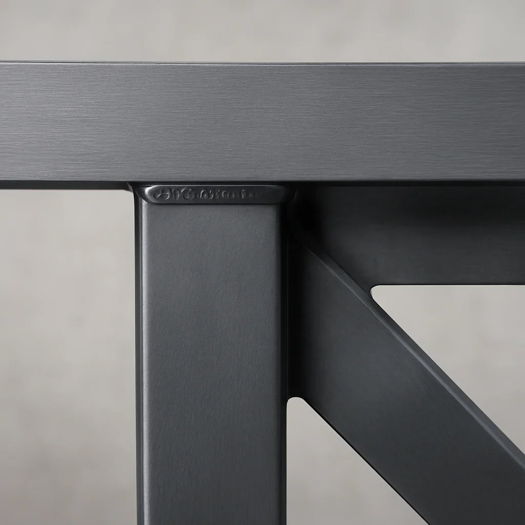 Close view of medford custom metal fabrication details showing finish quality, weld precision, and clean lines