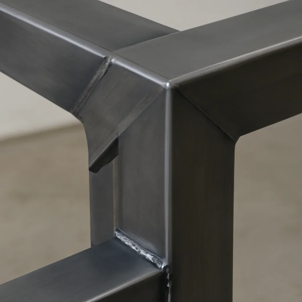 Close view of Edmonds custom metal fabrication details showing clean welds, refined finish quality and architectural lines