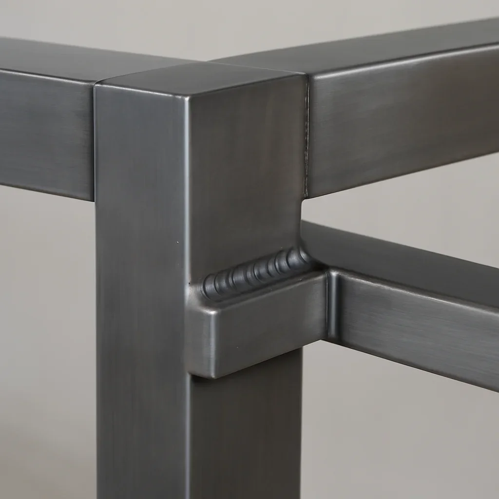 Close view of Lynnwood custom metal fabrication details showing clean welds, refined finish quality and architectural lines