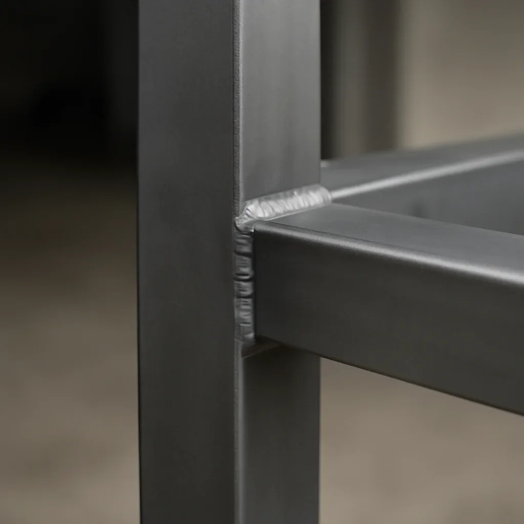 Close view of Marysville custom metal fabrication details showing clean welds, refined finish quality and architectural lines