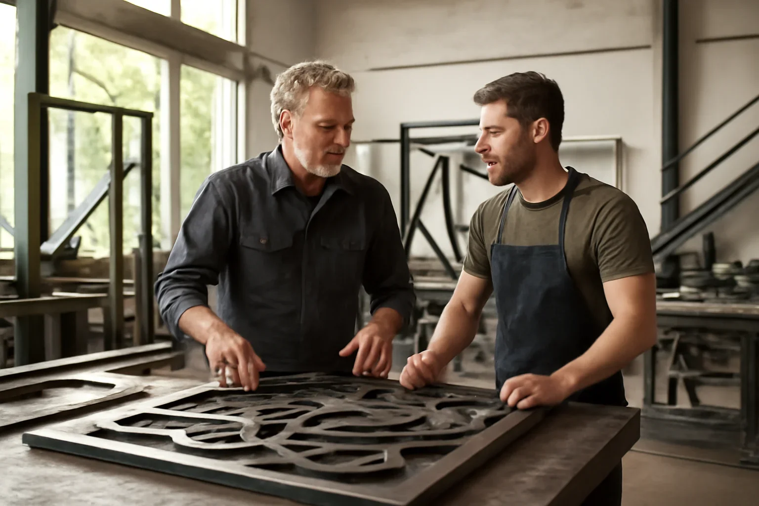 Snohomish custom metal fabrication planning with drawings, finish samples and architectural metal details