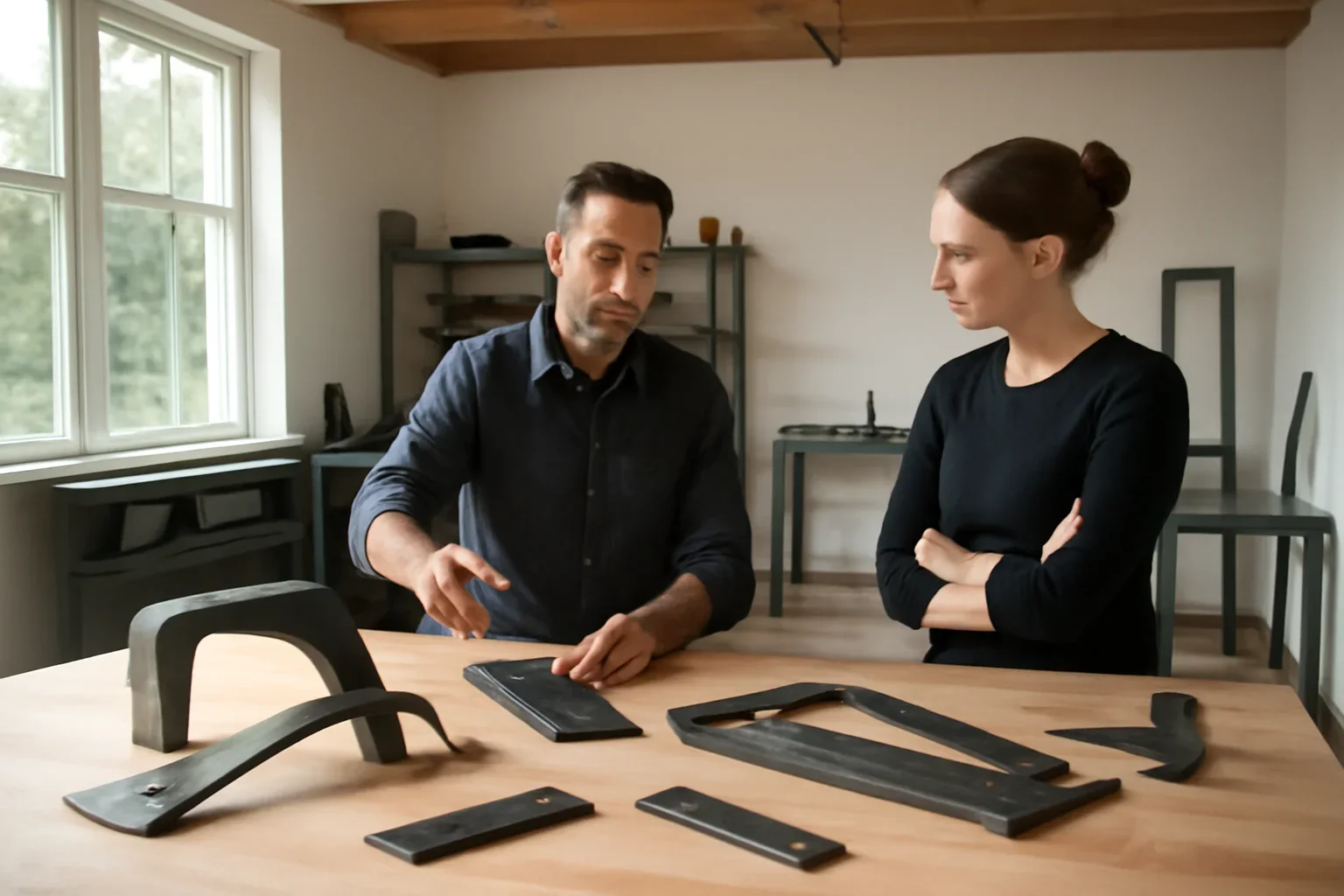 Bespoke metal fabrication concept review with drawings and custom metal details for a Seattle project