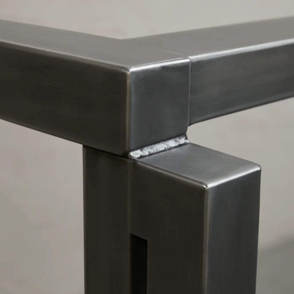 Close detail of custom metal fabrication showing clean alignment and finish quality