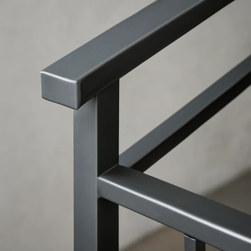 Close detail of custom residential metalwork showing clean alignment, finish quality and careful transitions